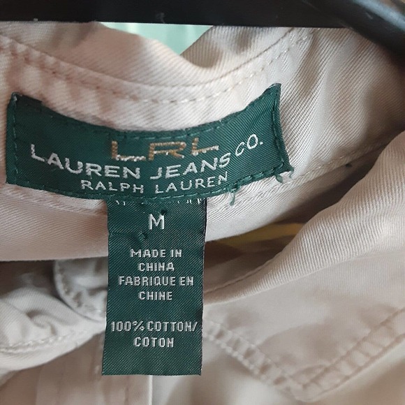 LRL Lauren Jeans Co Khaki Button Shirt sz M Timeless Core - Picture 2 of 5
